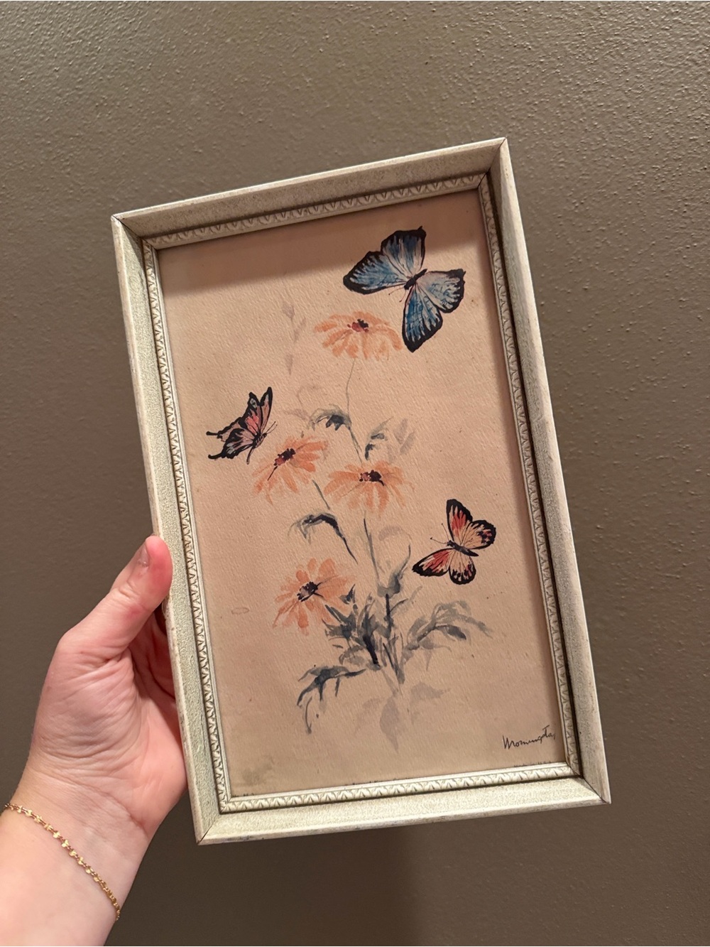 Signed Morningstar Butterfly Framed Print Boho MCM